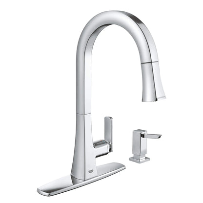 GROHE 30365000 Carre Single-Handle Pull Down Kitchen Faucet Dual Spray 1.75 GPM - Chrome