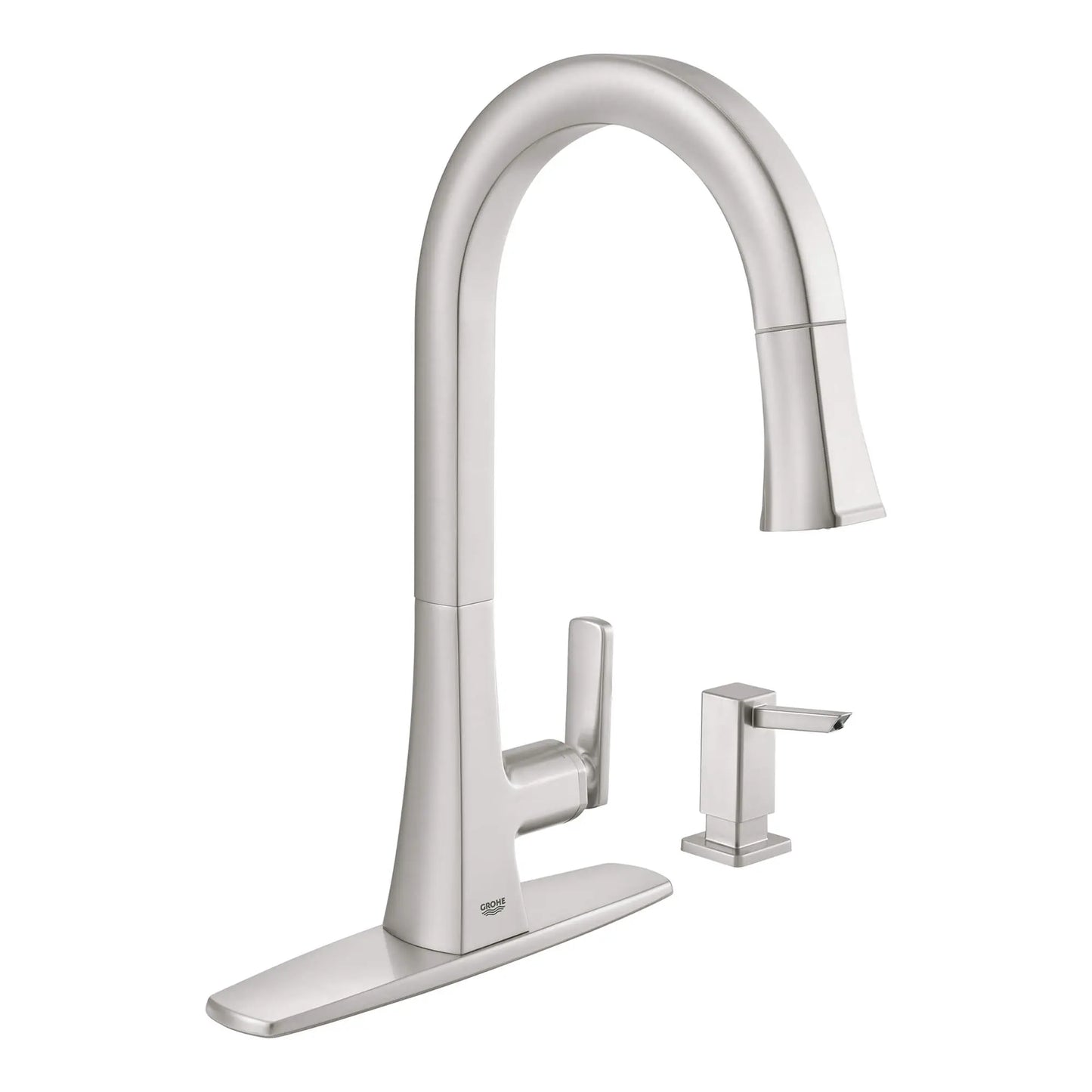 GROHE 30365DC0 Carre Single-Handle Pull Down Kitchen Faucet Dual Spray 1.75 GPM - Supersteel
