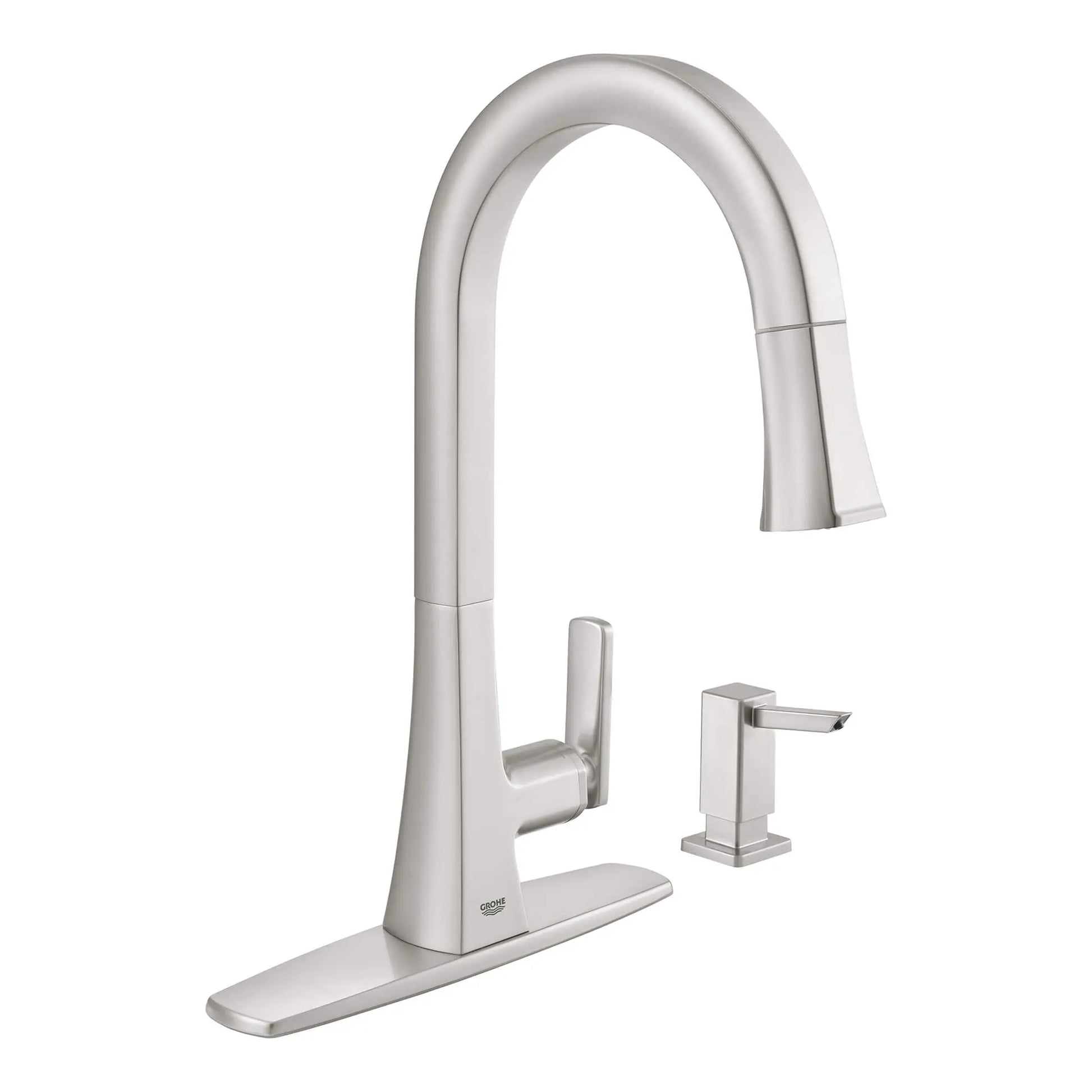 GROHE 30365DC0 Carre Single-Handle Pull Down Kitchen Faucet Dual Spray 1.75 GPM - Supersteel