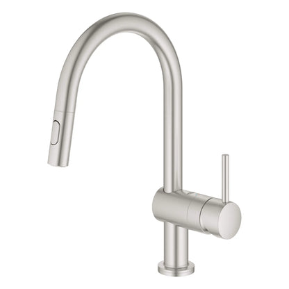 GROHE 31359DC2 Minta Single-Handle Pull Down Kitchen Faucet Dual Spray 1.75 GPM with Touch Technology - Supersteel