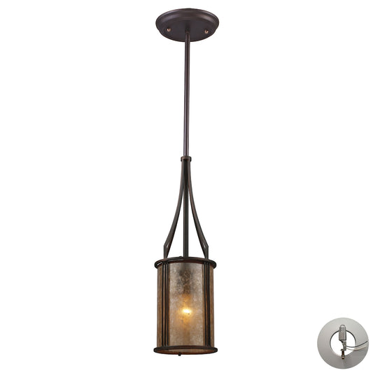 ELK SHOWROOM 15033/1-LA Barringer 6'' Wide 1-Light Mini Pendant - Aged Bronze (Includes Adapter Kit)