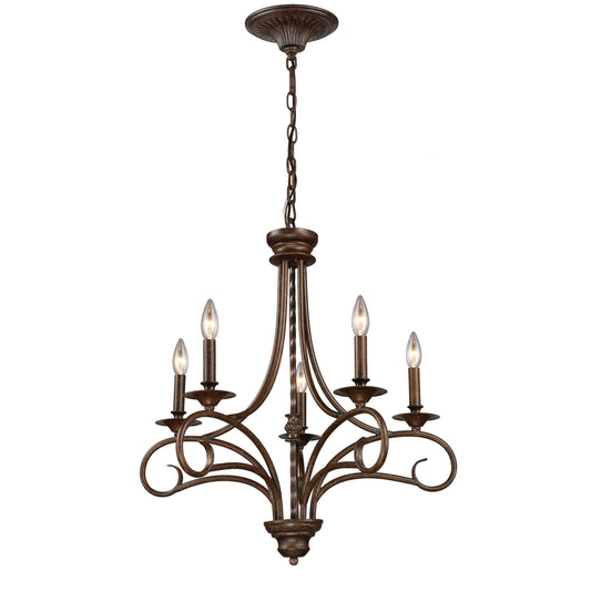 ELK SHOWROOM 15042/5 Gloucester 24'' Wide 5-Light Chandelier - Weathered Bronze