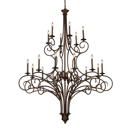 ELK SHOWROOM 15044/12+6 Gloucester 60'' Wide 18-Light Chandelier - Weathered Bronze