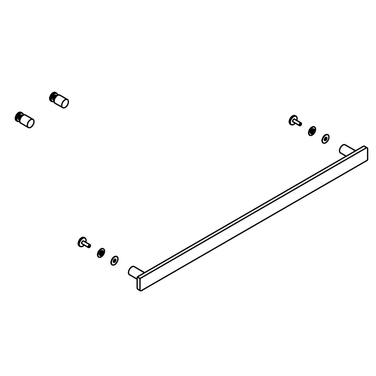 KOHLER Towel Bar & 2 Knob Kit - Bright Silver Extra, K-1505006-01-BDX