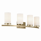 KICHLER 45498NBR Crosby 31.25" 4-Light Vanity Light With Satin Etched Cased Opal Glass In Natural Brass