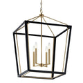 KICHLER 52619CPZBK Delvin 24 Inch 4 Light Pendant With Clear Glass In Champagne Bronze And Black