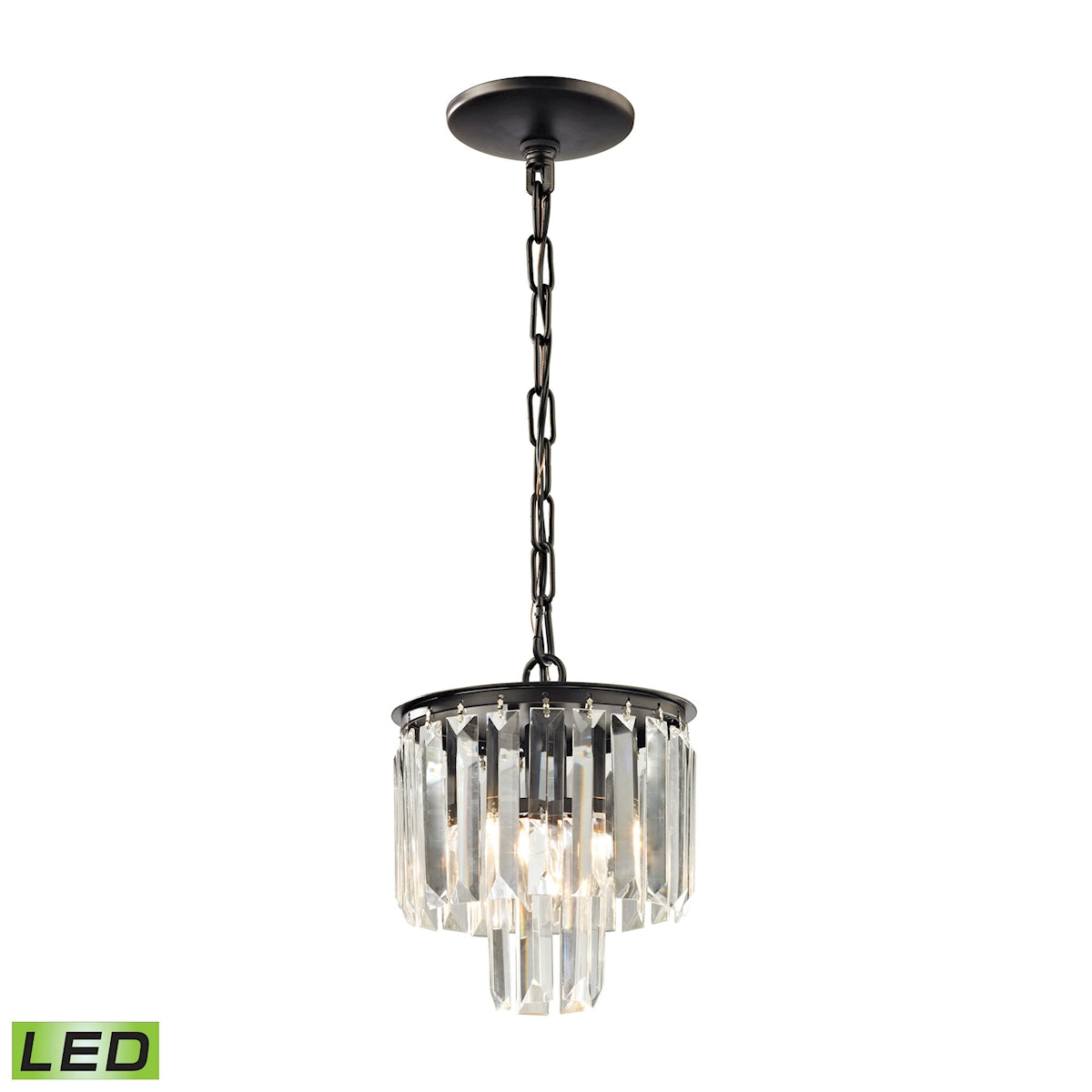 ELK SHOWROOM 15224/1-LED Palacial 8'' Wide 1-Light Mini Pendant - Oil Rubbed Bronze