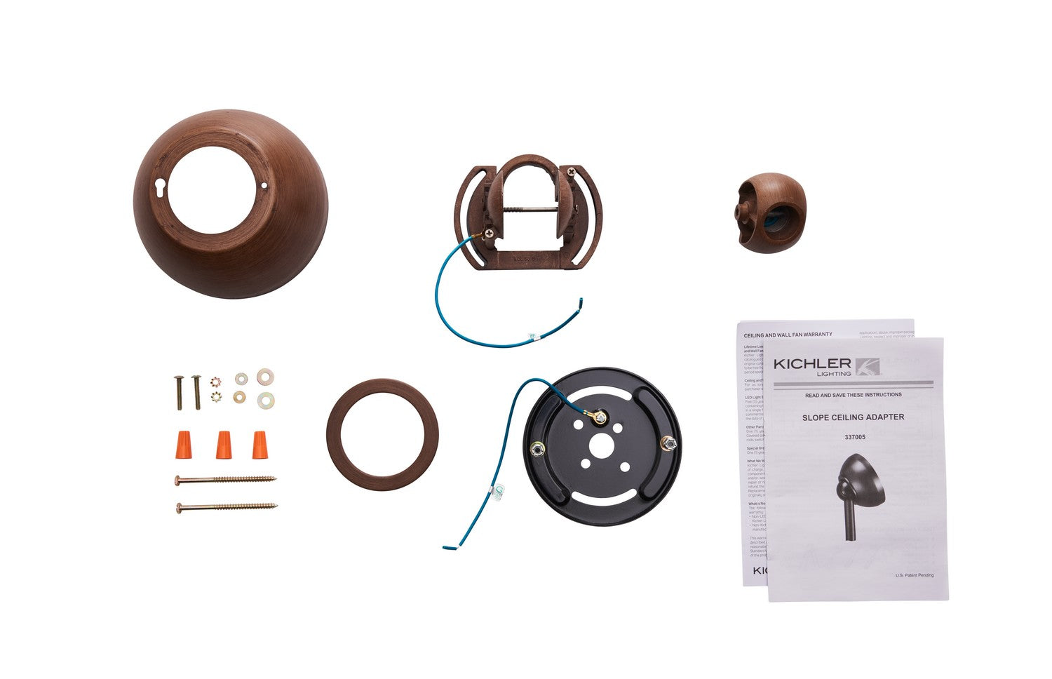 KICHLER 337005WN 60 Degree Slope Adapter Walnut