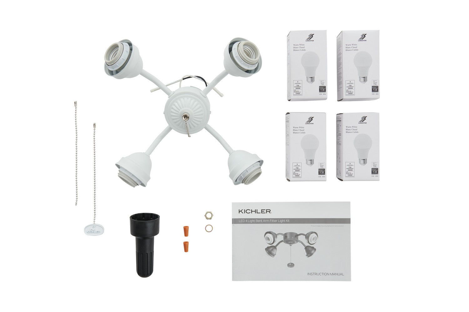 KICHLER 350015MWH 4 Light LED Bent Arm Fitter Matte White