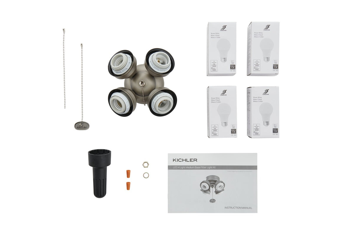 KICHLER 350210AP 4 Light LED Turtle Fitter Antique Pewter