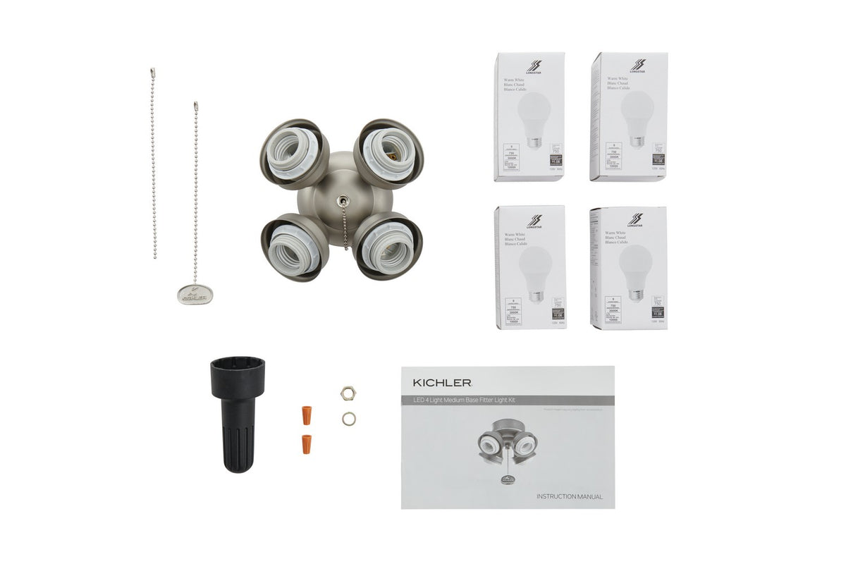KICHLER 350210NI 4 Light LED Turtle Fitter Brushed Nickel