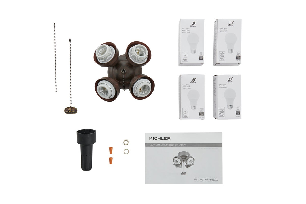 KICHLER 350210TZ 4 Light LED Turtle Fitter Tannery Bronze