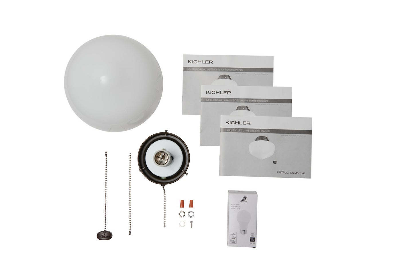 KICHLER 380913Wcp Accessory Led Fan Light Kit Weathered Copper Powder Coat