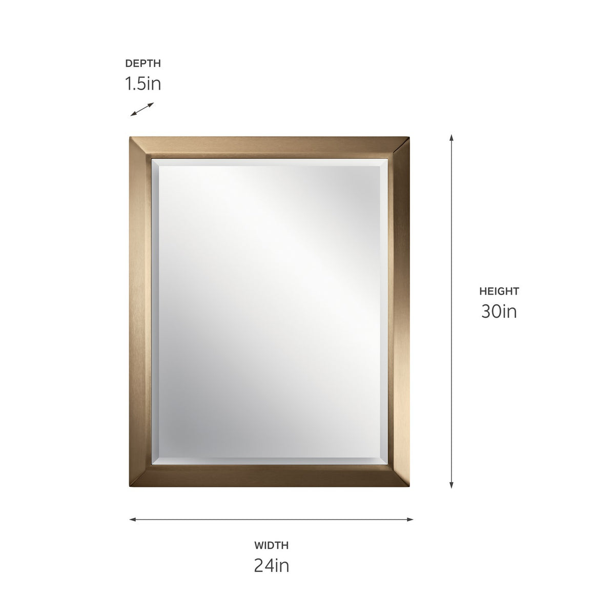 KICHLER 41011CPZ 24" Rectangular Mirror In Champagne Bronze