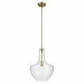 KICHLER 42046NBRCS Everly 19.75" 1-Light Bell Pendant With Clear Seeded Glass In Brushed Nickel