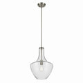 KICHLER 42046NI Everly 19.75" 1-Light Bell Pendant With Clear Glass In Brushed Nickel