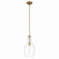 KICHLER 42047NBRCS Everly 17.75" 1-Light Bell Pendant With Clear Seeded Glass In Brushed Natural Brass