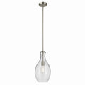 KICHLER 42047NI Everly 17.75" 1-Light Bell Pendant With Clear Glass In Brushed Nickel