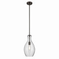 KICHLER 42047OZCS Everly 17.75" 1-Light Bell Pendant With Clear Seeded Glass In Olde Bronze