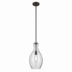 KICHLER 42047OZCS Everly 17.75" 1-Light Bell Pendant With Clear Seeded Glass In Olde Bronze