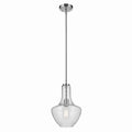 KICHLER 42141CHCS Everly 15.25" 1-Light Bell Pendant With Clear Seeded Glass In Chrome