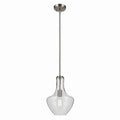 KICHLER 42141NI Everly 15.25" 1-Light Bell Pendant With Clear Glass In Brushed Nickel