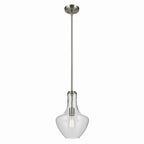 KICHLER 42141NI Everly 15.25" 1-Light Bell Pendant With Clear Glass In Brushed Nickel