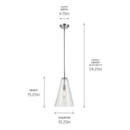 KICHLER 42199CH Everly 15.25" 1-Light Cone Pendant With Clear Glass In Chrome