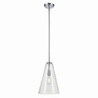 KICHLER 42199CH Everly 15.25" 1-Light Cone Pendant With Clear Glass In Chrome