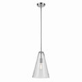 KICHLER 42199CHCS Everly 15.25" 1-Light Cone Pendant With Clear Seeded Glass In Chrome