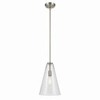 KICHLER 42199NI Everly 15.25" 1-Light Cone Pendant With Clear Glass In Brushed Nickel