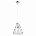 KICHLER 42200CH Everly 15.5" 1-Light Cone Pendant With Clear Glass In Chrome