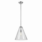 KICHLER 42200CH Everly 15.5" 1-Light Cone Pendant With Clear Glass In Chrome