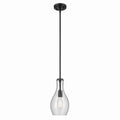 KICHLER 42456BKCS Everly 13.75" 1-Light Bell Pendant With Clear Seeded Glass In Black
