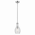KICHLER 42456CHCS Everly 13.75" 1-Light Bell Pendant With Clear Seeded Glass In Chrome
