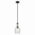 KICHLER 42456OZCS Everly 13.75" 1-Light Bell Pendant With Clear Seeded Glass In Olde Bronze