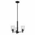 KICHLER 43670BKCLR Shailene 15.25" 3-Light Mini Chandelier With Clear Glass In Black