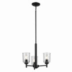 KICHLER 43670BKCLR Shailene 15.25" 3-Light Mini Chandelier With Clear Glass In Black