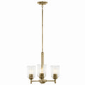 KICHLER 43670NBRCLR Shailene 15.25" 3-Light Mini Chandelier With Clear Glass In Natural Brass