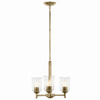 KICHLER 43670NBRCLR Shailene 15.25" 3-Light Mini Chandelier With Clear Glass In Natural Brass