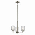 KICHLER 43670NICLR Shailene 15.25" 3-Light Mini Chandelier With Clear Glass In Brushed Nickel