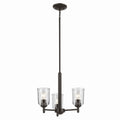 KICHLER 43670OZCLR Shailene 15.25" 3-Light Mini Chandelier With Clear Glass In Olde Bronze