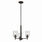 KICHLER 43670OZCLR Shailene 15.25" 3-Light Mini Chandelier With Clear Glass In Olde Bronze