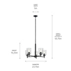 KICHLER 43671BKCLR Shailene 15.25" 5-Light Chandelier With Clear Glass In Black