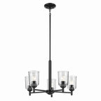 KICHLER 43671BKCLR Shailene 15.25" 5-Light Chandelier With Clear Glass In Black