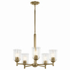KICHLER 43671NBRCLR Shailene 15.25" 5-Light Chandelier With Clear Glass In Natural Brass