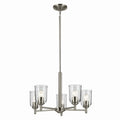 KICHLER 43671NICLR Shailene 15.25" 5-Light Chandelier With Clear Glass In Brushed Nickel