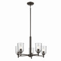 KICHLER 43671OZCLR Shailene 15.25" 5-Light Chandelier With Clear Glass In Olde Bronze