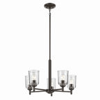 KICHLER 43671OZCLR Shailene 15.25" 5-Light Chandelier With Clear Glass In Olde Bronze