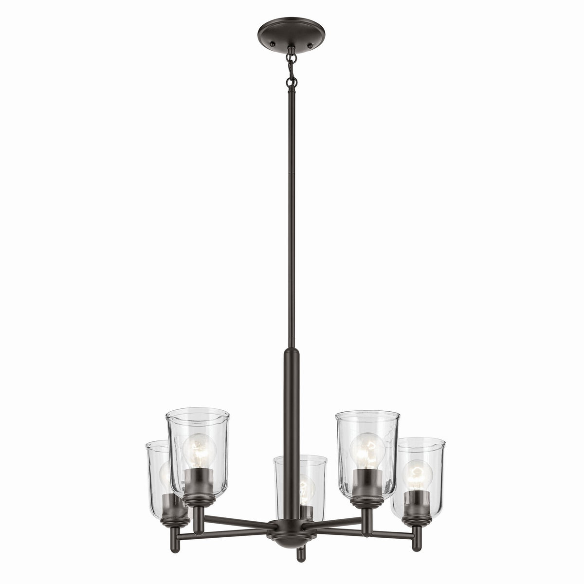 KICHLER 43671OZCLR Shailene 15.25" 5-Light Chandelier With Clear Glass In Olde Bronze